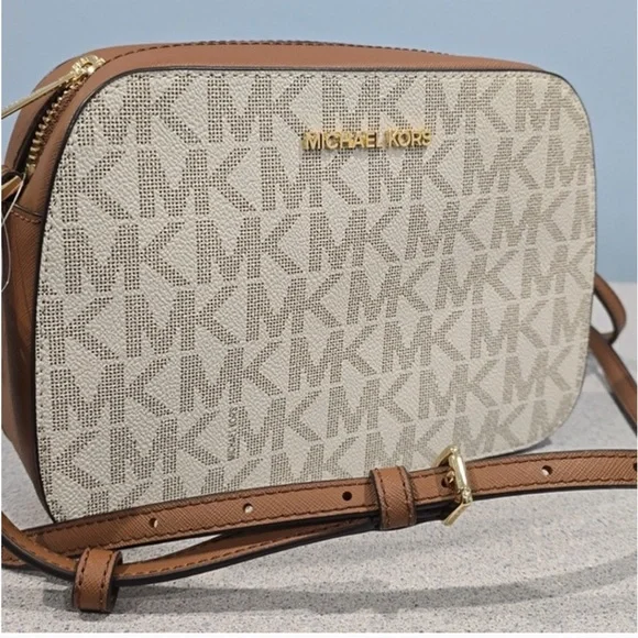 Michael Kors Houston Large Zip Crossbody Bag cream/tan retail $198 - Picture 12 of 12